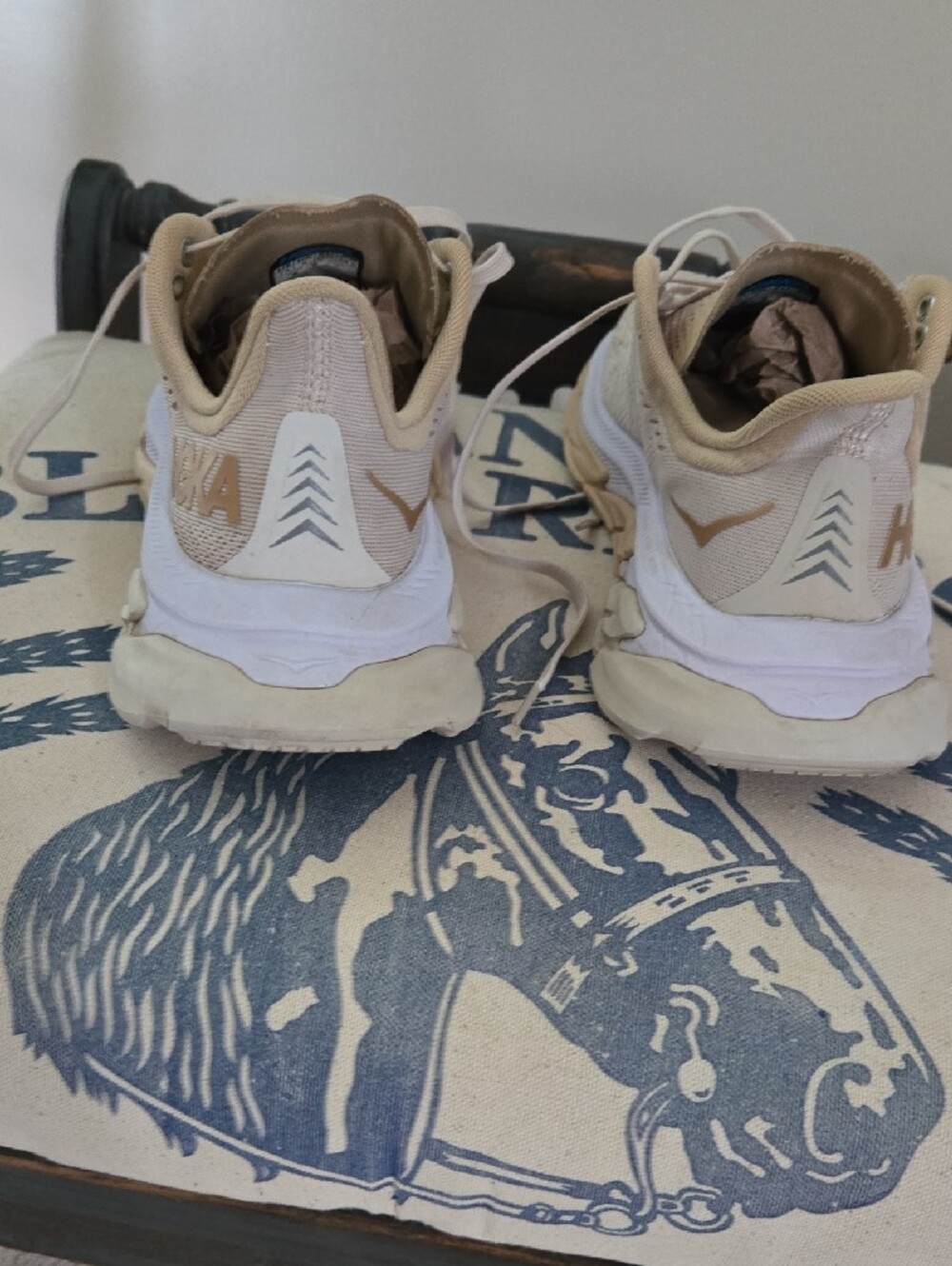 Hoka Clifton Edge Women's Running Shoes in Almond Milk/ Beige - Picture 3 of 7